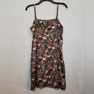 Forever 21 Black Floral Slip Dress